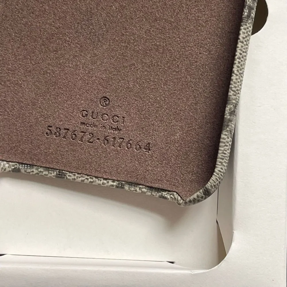 GUCCI GG Supreme Monogram Ophidia iPhone X/XS Case Beige Canvas NWT
